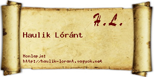 Haulik Lóránt névjegykártya