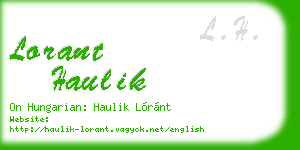 lorant haulik business card