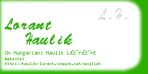 lorant haulik business card